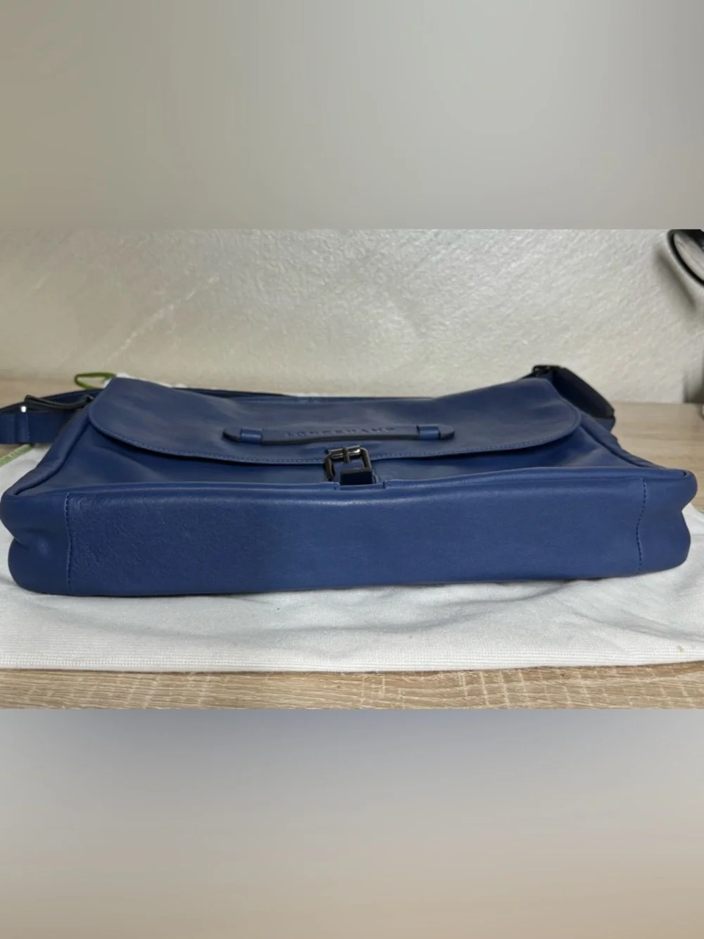 Longchamp Mans Blue 3D Leather Brief Case